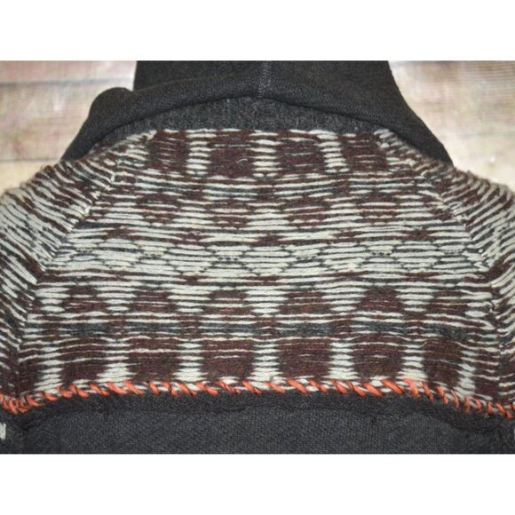 Free People Ladies Gray On My Way Hoodie Knit Sweater Size XS Mixed Print Wool - Picture 11 of 15